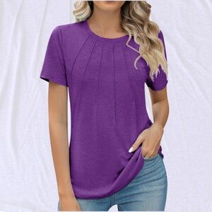 Vibrant Purple Short Sleeve Women's Top